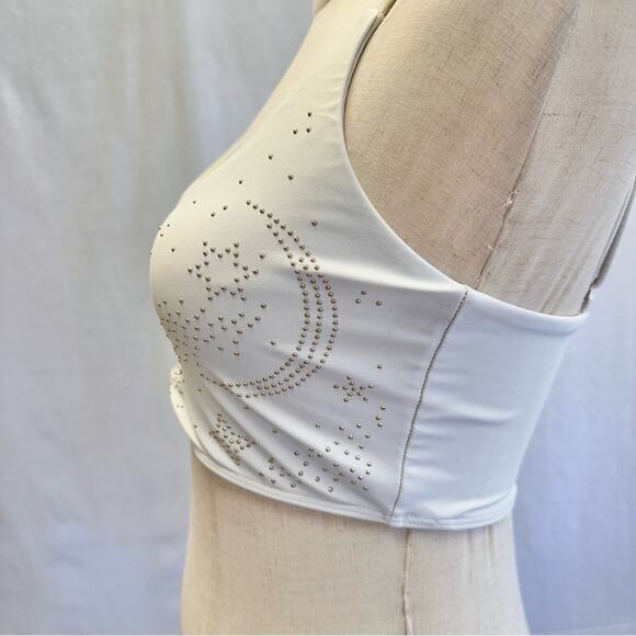 Beach Riot white studded lunar sports bra swim top size small-medium - Picture 11 of 15